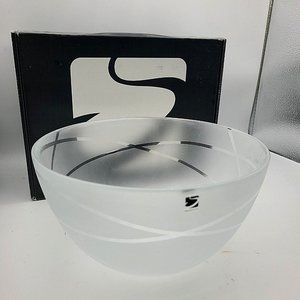 SEA Glasbruk Frosted Round Skai Bowl Sweden Renate Stock Paulsson 8 3/8" new
